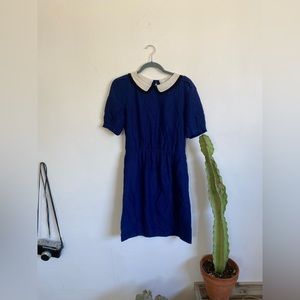 Claudie Pierlot Silk Mini Dress with Peter Pan Collar
